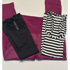 Lot of 3 Women’s Sz Small 90 Degree By Reflex Yoga Pants Leggings 2 Tank Tops